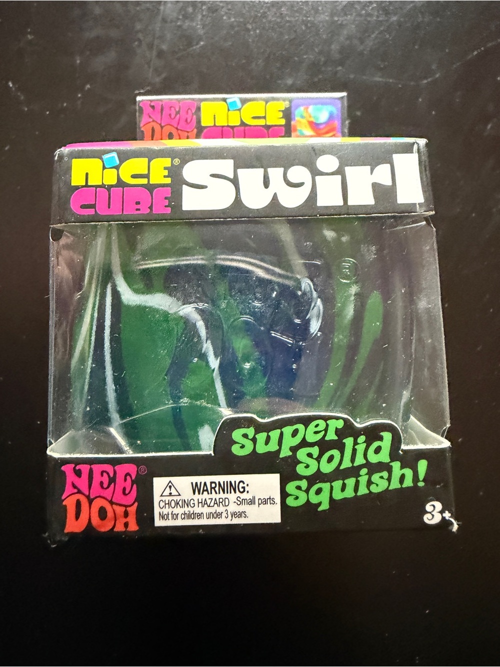 New Nee Doh Nice Cube Green Blue White Swirl Solid Squish Schylling Toy Squishy